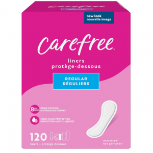 Carefree Acti-Fresh Panty Liners, Soft and Flexible, Regular, 120 Count @ Amazon