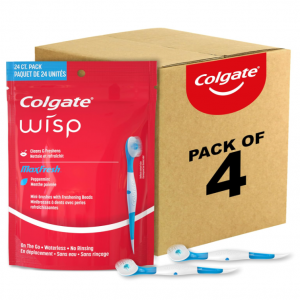 Colgate Max Fresh 一次性迷你旅行牙刷 薄荷味 24支 x 4包 無需水或衝洗 @ Amazon