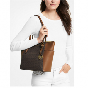 77% Off Charlotte Large Logo and Leather Top-Zip Tote Bag @ Michael Kors Canada