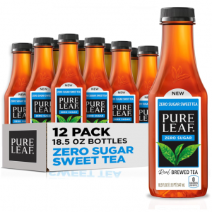 Pure Leaf Zero Sugar Real Brewed Iced Tea, Sweet Tea, 18.5 fl oz Bottles, (12 Pack) @ Amazon