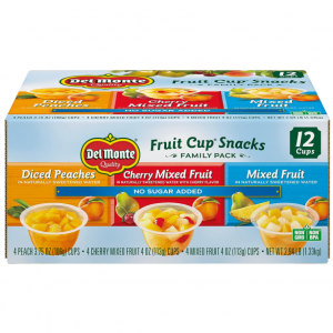 Del Monte 桃子、梨、什果水果杯 4oz 12杯 @ Amazon