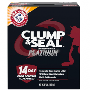ARM & HAMMER Clump & Seal Platinum Multi-Cat Complete Odor Sealing Clumping Cat Litter, 37 lbs