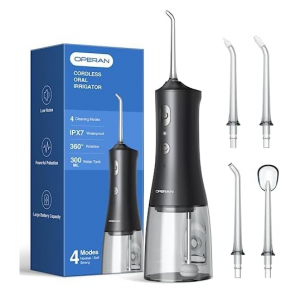 Operan Water Dental Flossers for Teeth Cleaning Upgraded 300ml Cordless Water Pick @ Amazon