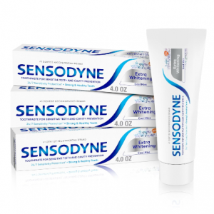Sensodyne Extra Whitening Sensitive Teeth Whitening Toothpaste, 4 Ounces (Pack of 3) @ Amazon