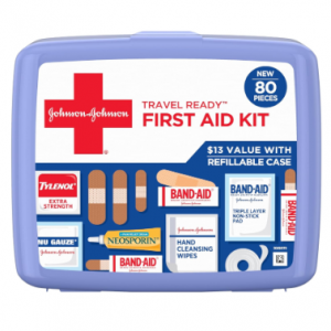 Band-Aid Travel Ready Portable Emergency First Aid Kit, 80 pc @ Amazon
