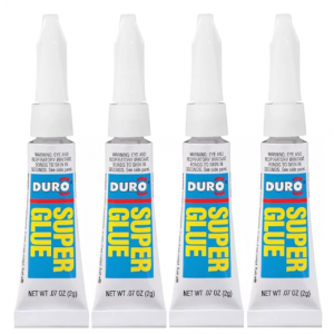 Duro Super Glue, Clear Superglue, Cyanoacrylate Adhesive Instant Glue- .07 fl oz, Pack of 4