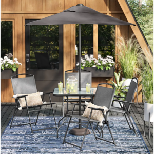 6pc Patio Dining Set with Umbrella, Outdoor Furniture Set - Room Essentials @ Target