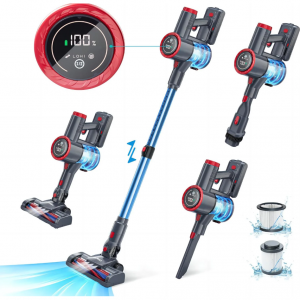 ASPIRON® 无线吸尘器 CA028，45 分钟运行时间，带大 LED 触摸显示屏