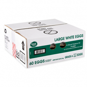 Great Value Large White Eggs, 60 Count @ Walmart