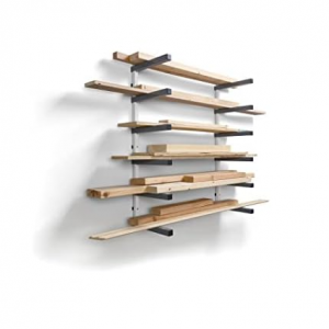BORA Wood Organizer and Lumber Storage Metal Rack with 6-level Wall Mount - Indoor and Outdoor Use