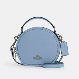 Coach Outlet官网 Coach Canteen 纯色圆饼包25折热卖 两色可选