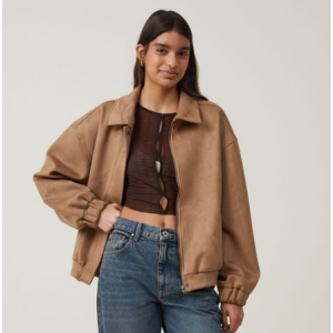 50% Off Faux Suede Bomber Jacket @ Cotton On