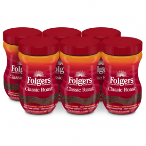 Folgers Classic Roast Instant Coffee, 12 Ounces (Pack of 6) @ Amazon