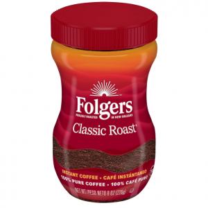 Folgers Classic Roast Instant Coffee Crystals, 8 Ounces @ Amazon