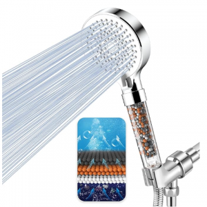 ODMJ Filtered Shower Head, 5-Settings High Pressure Shower Head Filter @ Amazon