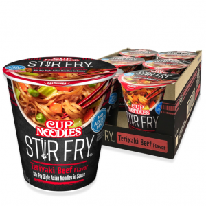 Nissin Cup Noodles Stir Fry Noodles in Sauce, Teriyaki Beef, 3 Ounce (Pack of 6) @ Amazon