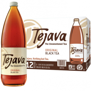 Tejava Original Unsweetened Black Iced Tea, 12 Pack, 1 Liter Glass Bottles @ Amazon