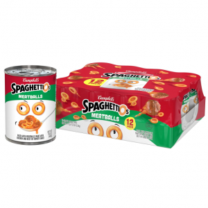 SpaghettiOs Canned Pasta with Meatballs, 15.6 oz Can (Pack of 12) @ Amazon