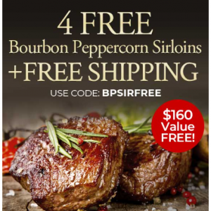 4 FREE 6oz Bourbon Peppercorn Sirloins @ Chicago Steak Company 