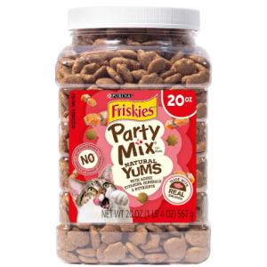 Purina Friskies Natural Cat Treats Party Mix Natural Yums With Real Salmon- 20 oz. Canister@Amazon