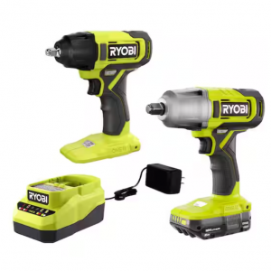 RYOBI ONE+ 18V Cordless 2-Tool Combo Kit with 1/2 in. Impact Wrench, 3/8 in. Impact Wrench