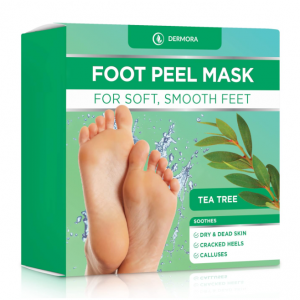 DERMORA Foot Peel Mask - 2 Pack of Regular Size, Tea Tree Scent @ Amazon