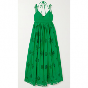 ERDEM Guipure lace-trimmed cotton-blend maxi dress