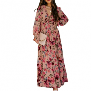 SHEWIN Womens Dresses Boho Floral Print Casual Deep V Neck for $32.89 @Walmart