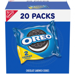 OREO Chocolate Sandwich Cookies, 20 Snack Packs (2 Cookies Per Pack) @ Amazon