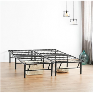 PrimaSleep 14 Inch Foldable Metal Platform Bed Frame, Black, King Size @ Amazon