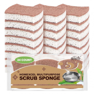 HOMEXCEL Natural Scrub Sponges Kitchen 24 Pack @ Amazon