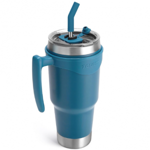 TOURIT 40 oz Tumbler with Handle and Straw, 3 in 1 Sip-All-Way Lid Insulated Tumblers