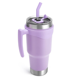 TOURIT 40 oz Tumbler with Handle and Straw, 3 in 1 Sip-All-Way Lid Insulated Tumblers