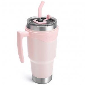 TOURIT 40 oz Tumbler with Handle and Straw, 3 in 1 Sip-All-Way Lid Insulated Tumblers