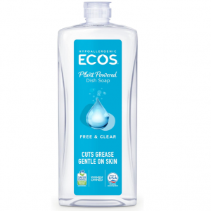 ECOS Dish Soap - Cuts Grease & Food Residue - No Harsh Chemicals - Unscented, 25 Fl Oz @ Amazon