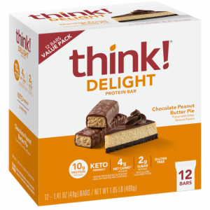 think! Delight, Keto Protein Bars, Chocolate Peanut Butter Pie, 12 Count @ Amazon