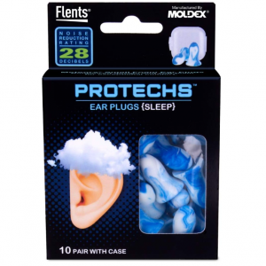 Flents Protechs Reusable Ear Plugs For Sleeping, 10 Pairs With Case @ Amazon