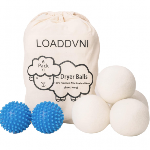 Loaddvni Upgraded Version Wool and Plastic Dryer Balls - XL, (Pack of 4+2) @ Amazon