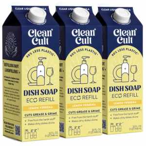 Cleancult Dish Soap Liquid Refills (32oz, 3 Pack) - Lemon Verbena @ Amazon