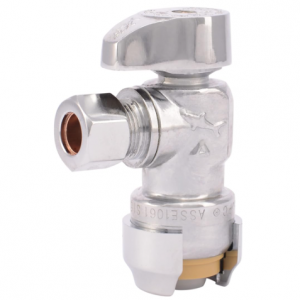 SharkBite 1/2 x 3/8 Inch Compression Angle Stop Valve, Quarter Turn @ Amazon