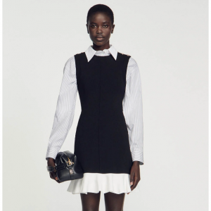 Sandro Paris Cropped Two-tone 连衣裙