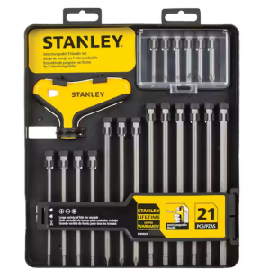 Stanley T型把手可替換螺絲刀頭套裝21件套 @ Home Depot