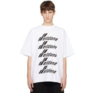 39% Off WE11DONE White Printed T-Shirt @ SSENSE