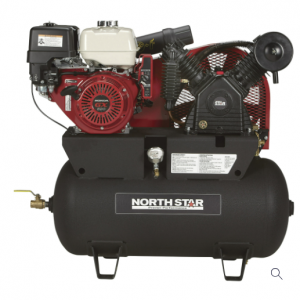 NorthStar 便携式燃气动力空气压缩机、本田 GX390 OHV 发动机、30 加仑卧式油箱