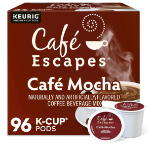 Cafe Escapes Cafe Mocha Keurig Single-Serve K-Cup Pods, 96 Count (4 Packs of 24) @ Amazon