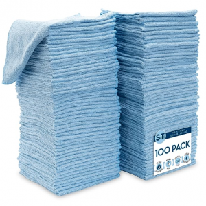 S&T INC. 100 Pack Microfiber Cleaning Cloth, 11.5 Inch x 11.5 Inch, 100 Count @ Amazon