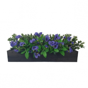 人造黃楊木和三色堇窗盒，75厘米