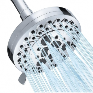 Aiscsc 8 Spray Modes Shower Head, 5 Inch High Pressure Shower Heads with 62 Anti-Clogging Nozzles 