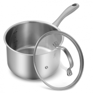 ROYDX Stainless Steel Sauce Pan with Lid, 3QT Saucepan with Stay-cool Handle @ Amazon