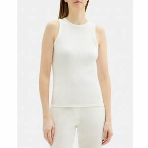 74% Off Fitted Tank in Ribbed Modal Cotton @ Theory Outlet